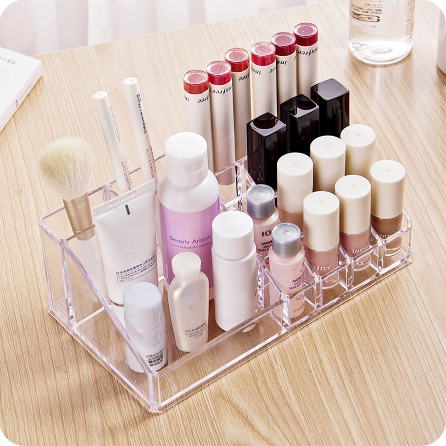 6282 16 Compartment Cosmetic Makeup Jewellery Lipstick Storage Organiser Box, Cosmetic Storage Box Make-up Lipstick Organizer / Lipstick Holder Case Transparent 6282 16 Compartment Cosmetic Makeup Jewellery Lipstick Storage Organiser Box, Cosmetic Storage Box Make-up Lipstick Organizer / Lipstick Holder Case Transparent